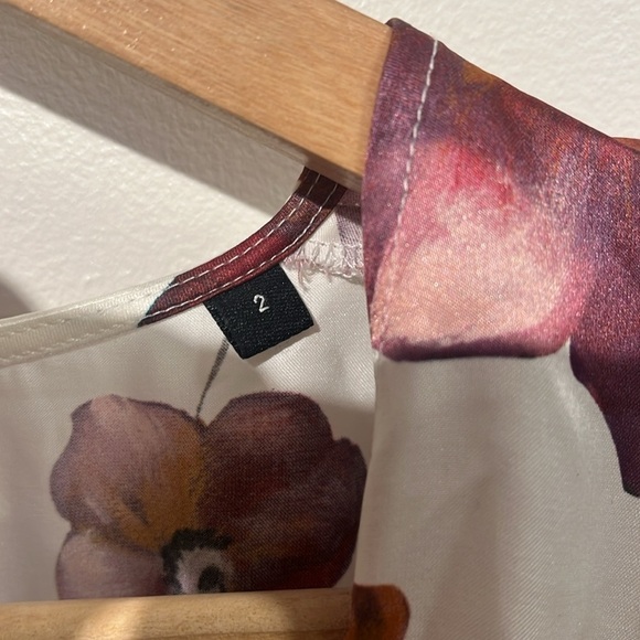 The Kooples Floral Wrap Dress - Multicolor Ecru, Size 6 - Picture 13 of 17